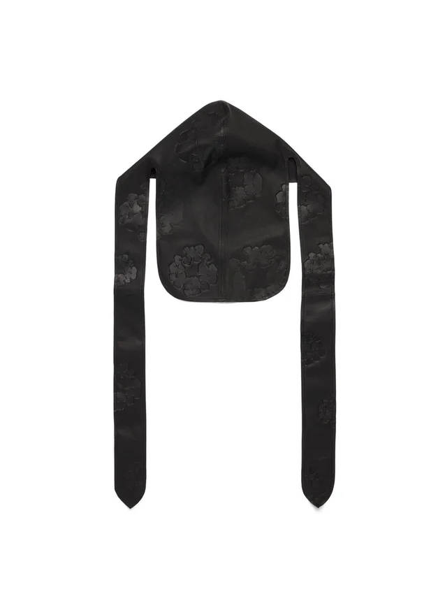 „Cotton Wreath“-Leder-Durag, schwarz