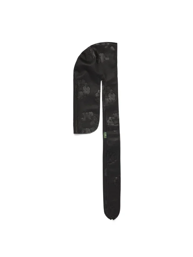 „Cotton Wreath“-Leder-Durag, schwarz