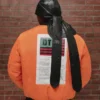 „Cotton Wreath“-Leder-Durag, schwarz