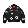 Cotton Wreath-MA-1-Bomberjacke mit Kranzmotiv, schwarz