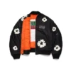 Cotton Wreath-MA-1-Bomberjacke mit Kranzmotiv, schwarz