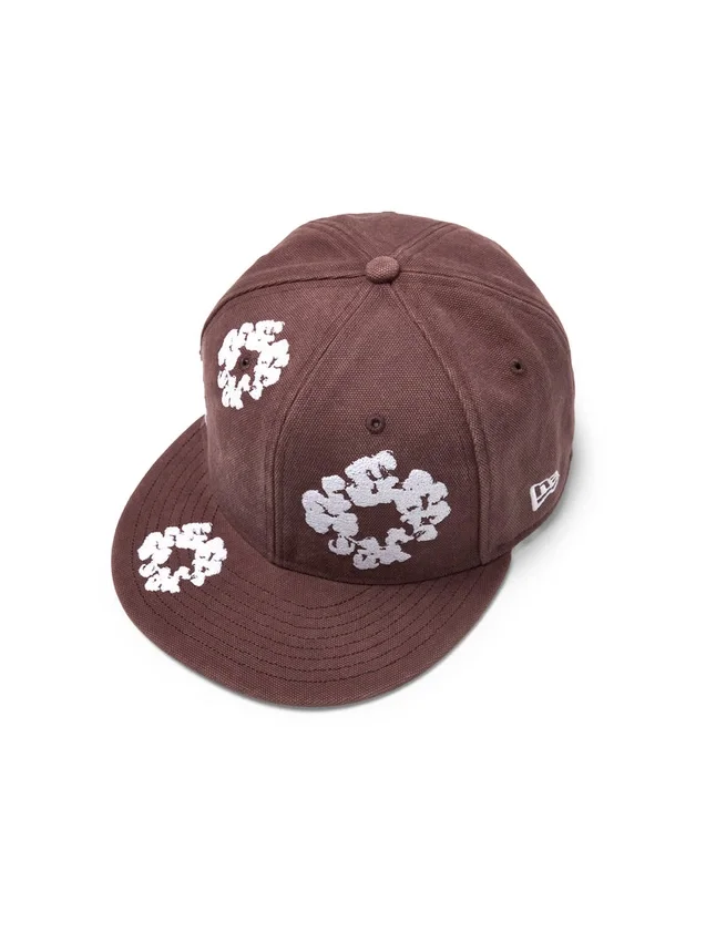 Cotton Wreath New Era 59FIFTY Canvas Fitted Cap Braun