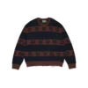 Cotton Wreath-Pullover mit Streifen und Kranzmuster, marineblau/braun