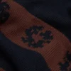 Cotton Wreath-Pullover mit Streifen und Kranzmuster, marineblau/braun