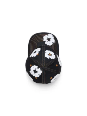 Cotton Wreath Raw Denim Cap, Washed Indigo