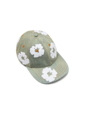 „Cotton Wreath“ Raw-Denim-Kappe „Dirty Wash“