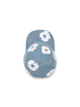Cotton Wreath-Raw-Denim-Kappe, helle Waschung