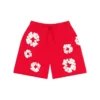 Cotton Wreath-Sweatshorts mit Kranzmotiv, rot