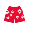 Cotton Wreath-Sweatshorts mit Kranzmotiv, rot