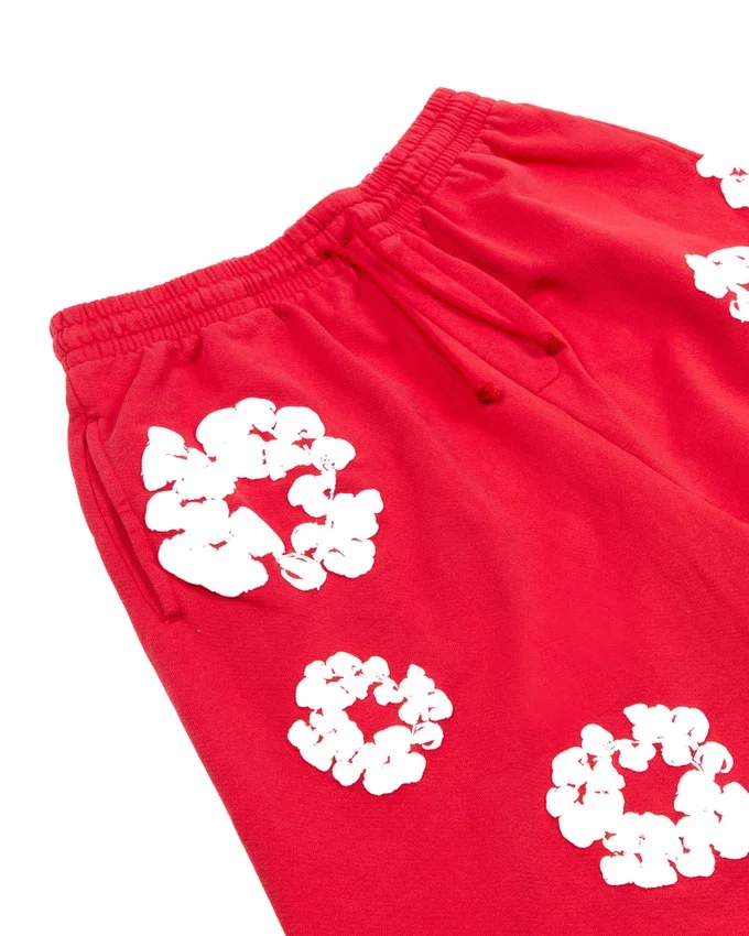 Cotton Wreath-Sweatshorts mit Kranzmotiv, rot