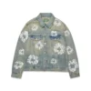 Denim-Jacke mit Nieten und Cotton Wreath, Dirty-Wash