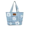 Denim-Shopper „Cotton Wreath“ in heller Waschung