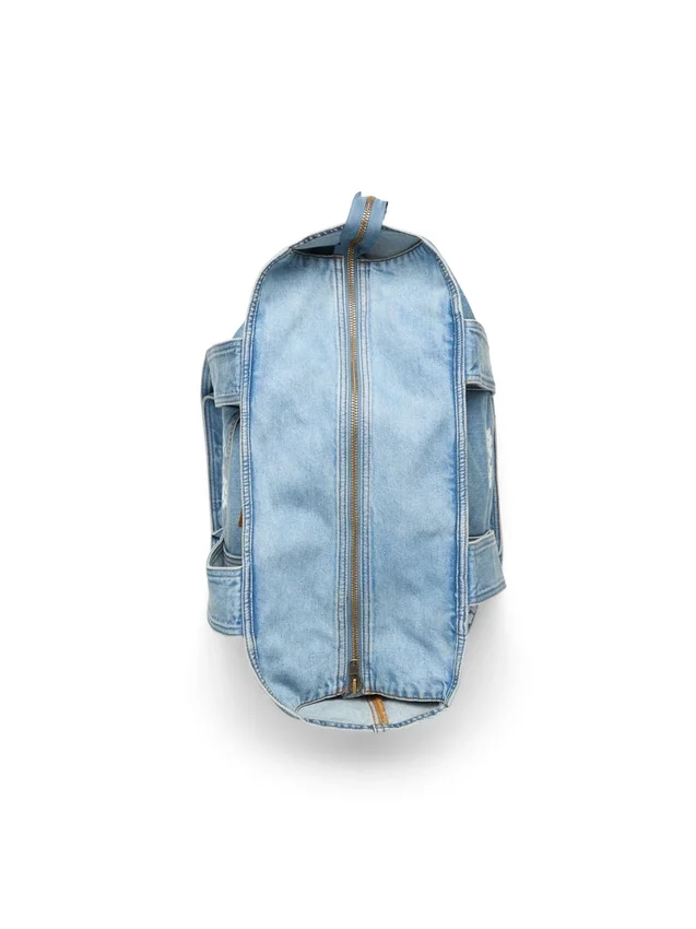 Denim-Shopper „Cotton Wreath“ in heller Waschung