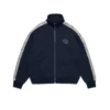 Denim U Fleece-Trainingsjacke mit Strasssteinen, Marineblau