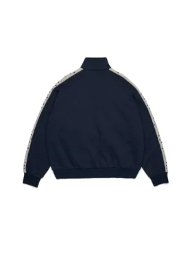 Denim U Fleece-Trainingsjacke mit Strasssteinen, Marineblau