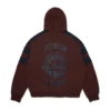 Denim U Hoodie mit Einsätzen und Reißverschluss, braun