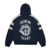Denim U Hoodie mit Einsätzen und Reißverschluss, marineblau