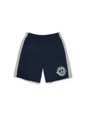 Denim U Paneled Sweatshort Marineblau