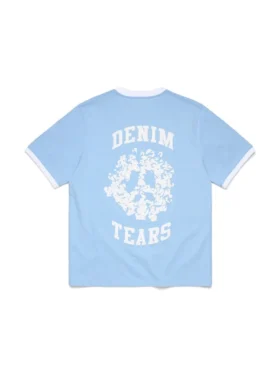 Denim U Ringer-T-Shirt Hellblau