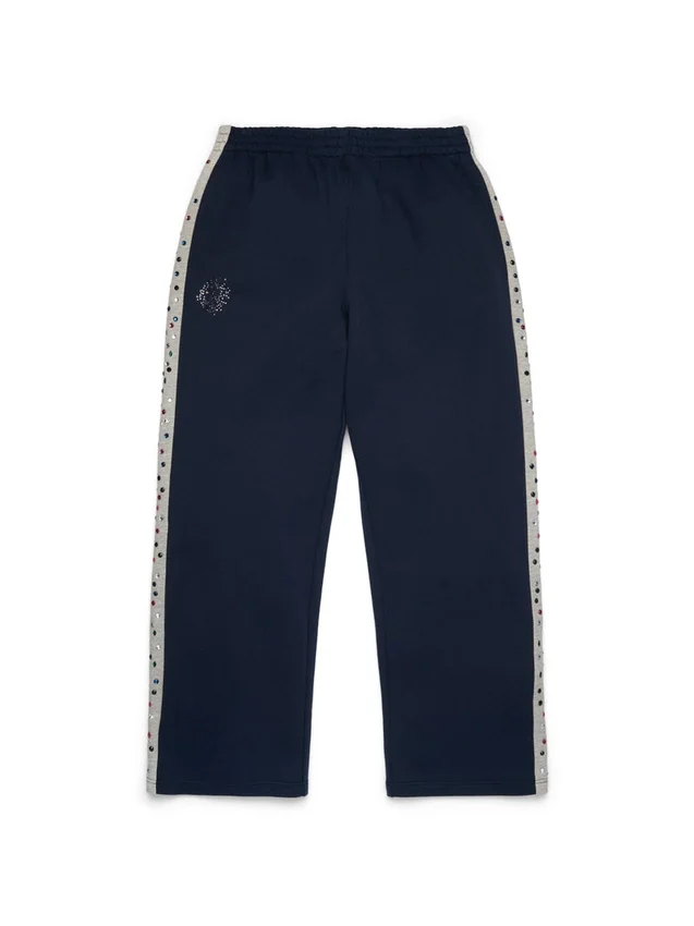 Denim U Strass-Jogginghose Marineblau