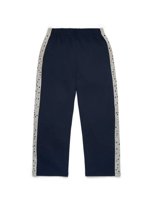 Denim U Strass-Jogginghose Marineblau
