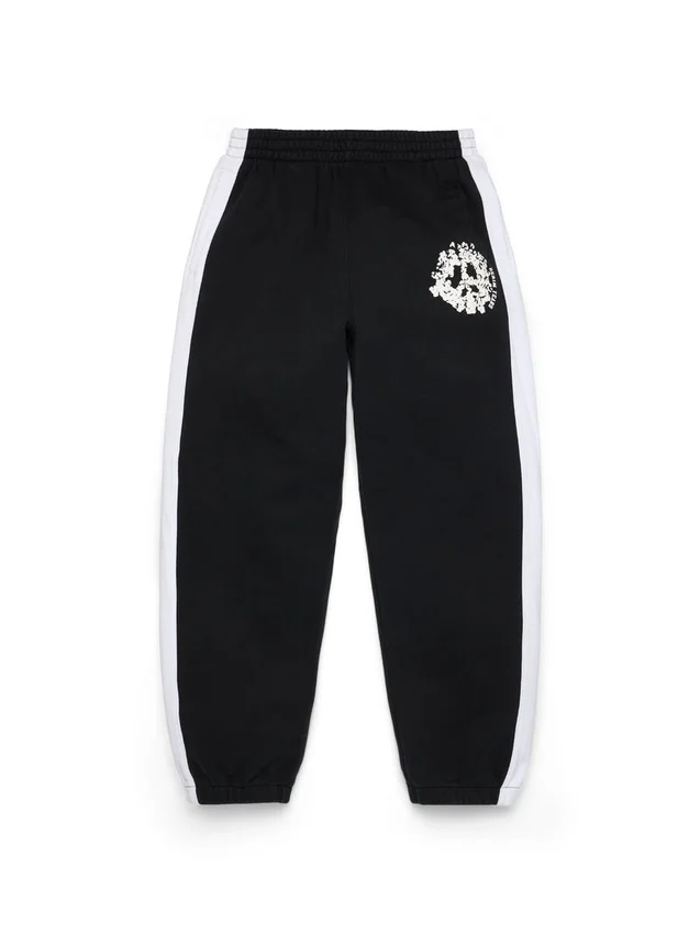 Denim U Sweathose mit Einsätzen, schwarz
