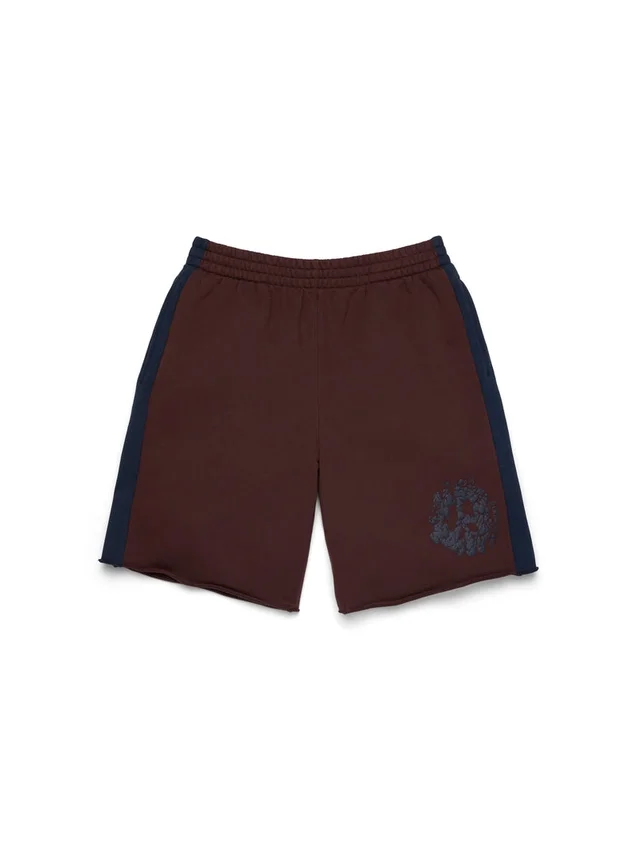 Denim U Sweatshorts mit Einsätzen, braun