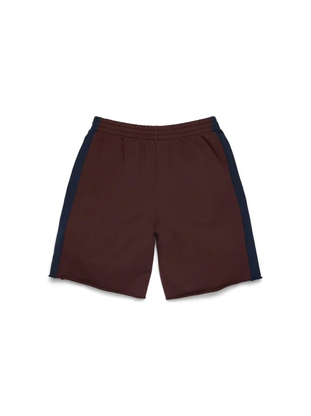 Denim U Sweatshorts mit Einsätzen, braun