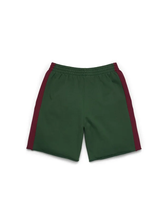Denim U Sweatshorts mit Einsätzen, grün