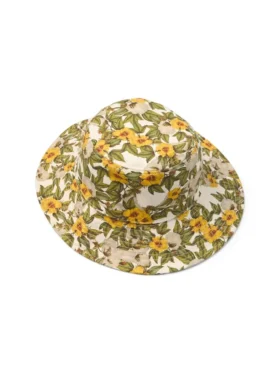 DT-Bucket-Hat aus Canvas mit Blumenmuster, mehrfarbig