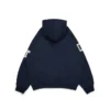 DT Chenille-Patch-Kapuzenpullover mit Reißverschluss, blau