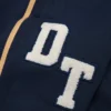 DT Chenille-Patch-Kapuzenpullover mit Reißverschluss, blau