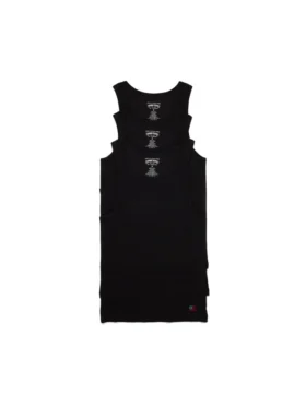 DT Flag 3er-Pack geripptes Tanktop, schwarz