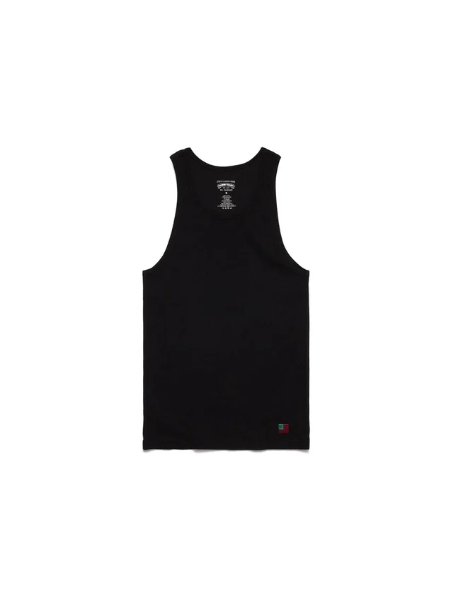 DT Flag 3er-Pack geripptes Tanktop, schwarz