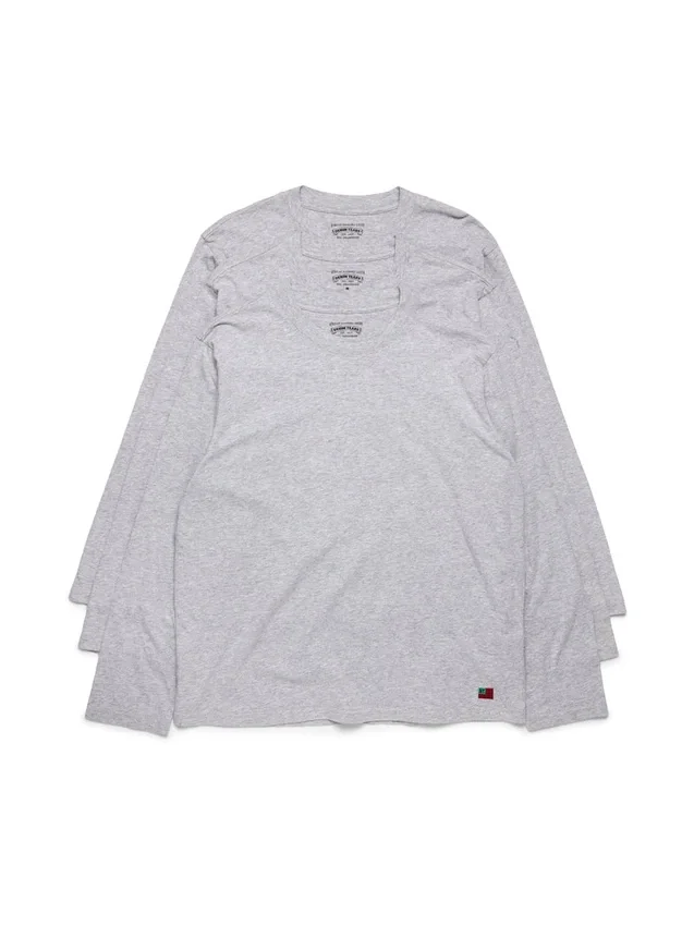 DT Flag 3er-Pack Langarm-T-Shirt Grau