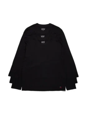 DT Flag 3er-Pack Langarm-T-Shirt Schwarz