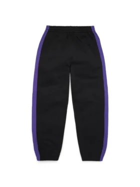 DT Stripe Sweathose mit offenem Saum, schwarz
