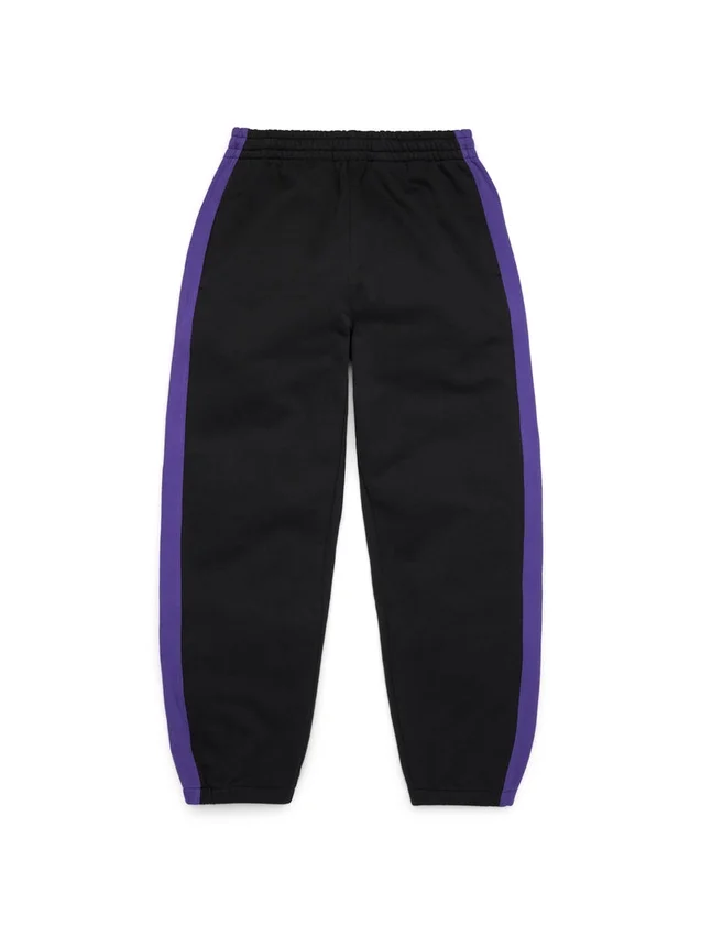 DT Stripe Sweathose mit offenem Saum, schwarz