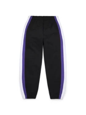 DT Stripe Sweathose mit offenem Saum, schwarz