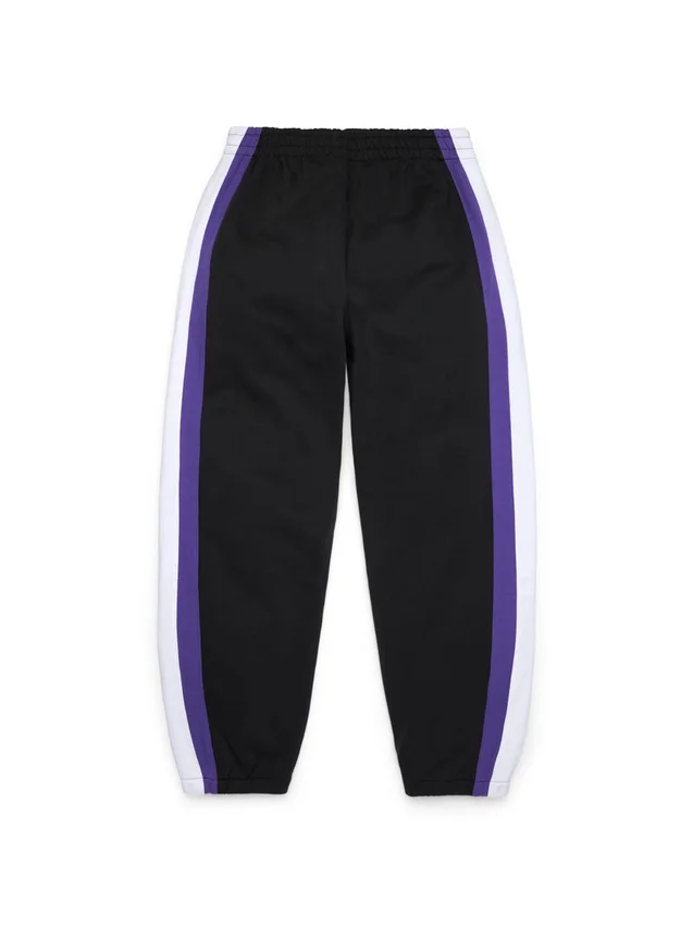 DT Stripe Sweathose mit offenem Saum, schwarz