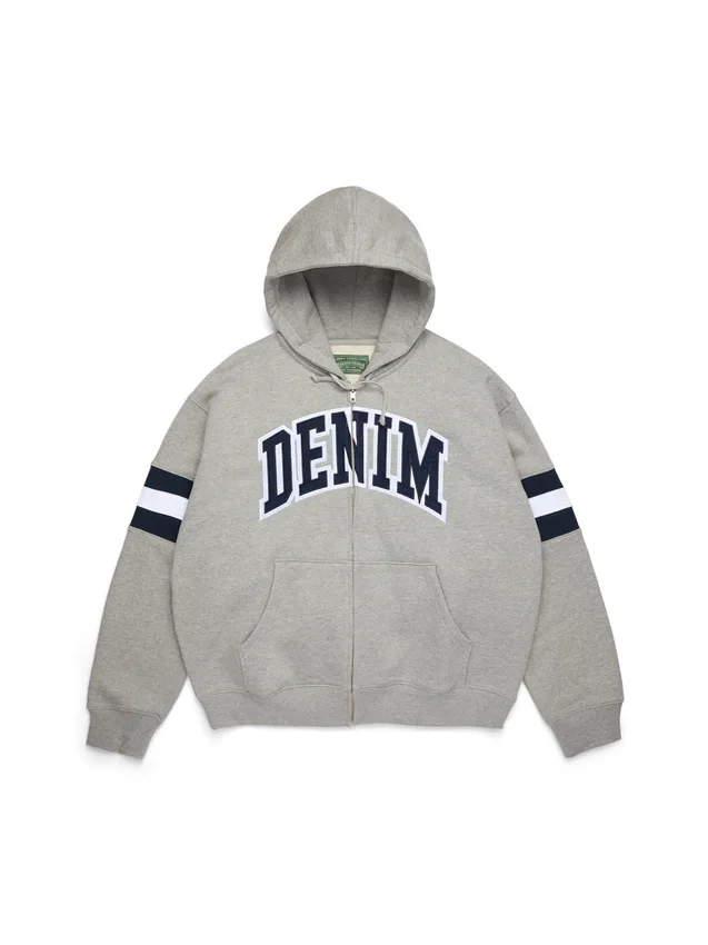 DT Stripe Zip Hoodie Grau