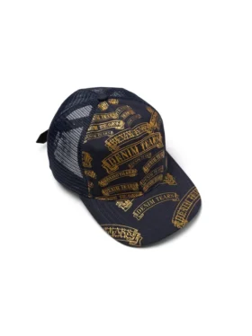 DT-Trucker-Cap mit Stempel-Muster, Marineblau