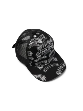 DT Trucker-Cap mit Stempel-Muster, schwarz