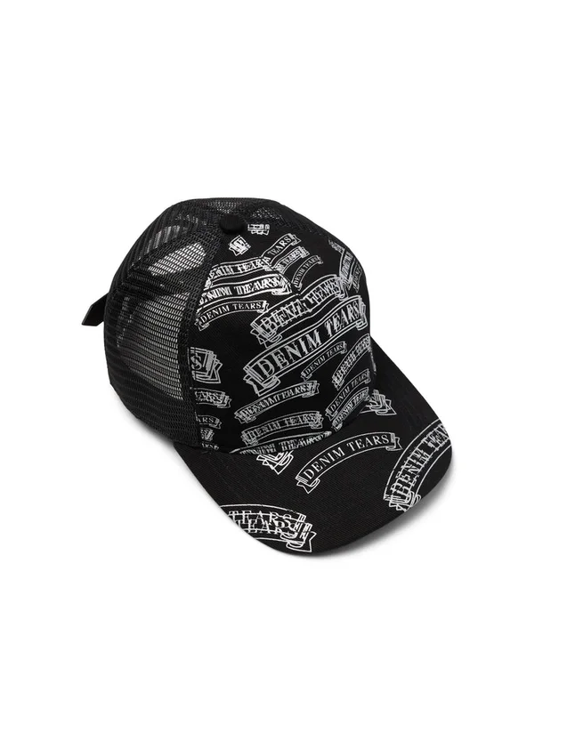 DT Trucker-Cap mit Stempel-Muster, schwarz
