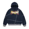 DT Virginia Hoodie mit Overlock-Naht, Marineblau