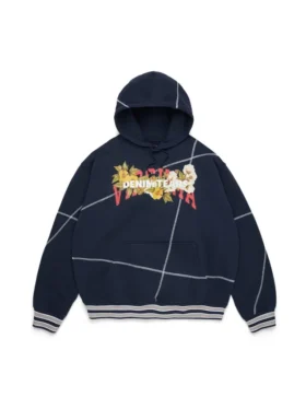 DT Virginia Hoodie mit Overlock-Naht, Marineblau
