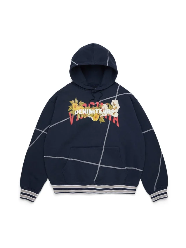 DT Virginia Hoodie mit Overlock-Naht, Marineblau