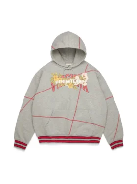 DT Virginia Overlock-Stitch-Hoodie Grau