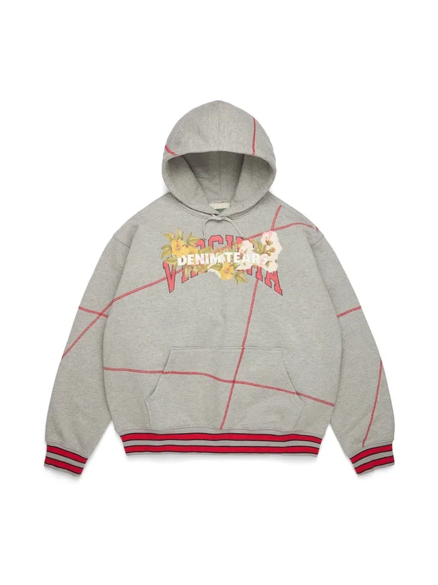 DT Virginia Overlock-Stitch-Hoodie Grau