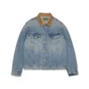 Flag Denim-Jacke, helle Waschung